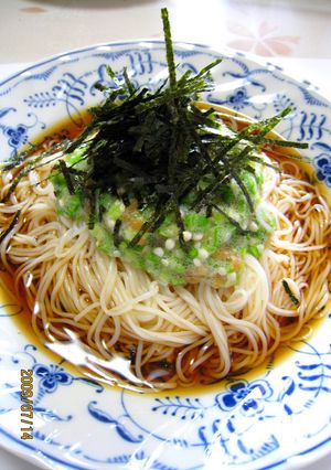 A picture of Okra Somen Noodles.