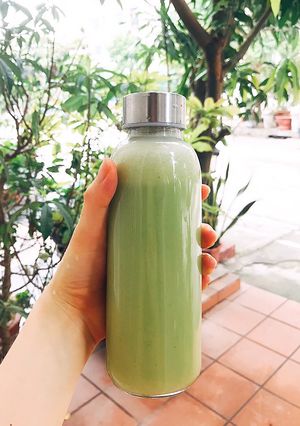 Hình của món Sữa đậu xanh lá dứa cốt dừa.