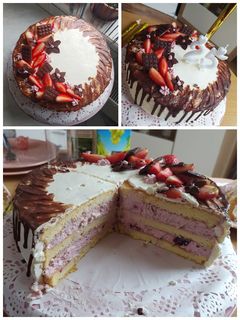 Gyümölcsös krém tortába recept fotója
