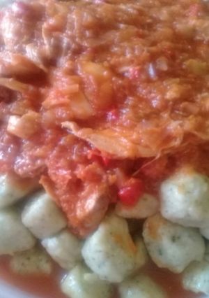 Una foto de Ñoquis de brócoli y papas