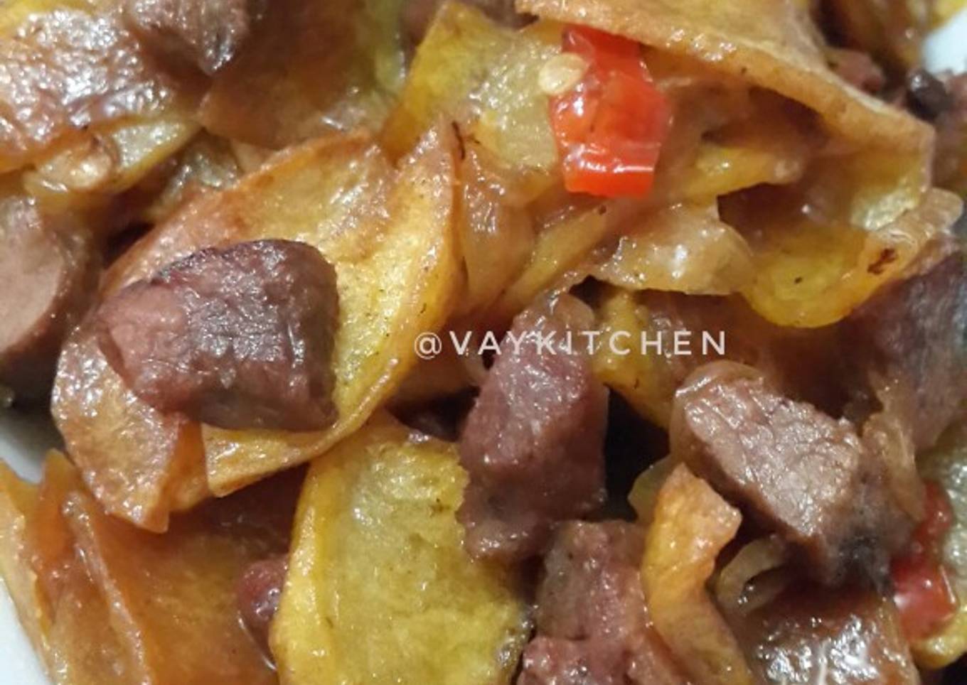 Sambel Goreng Daging Kentang bumbu iris