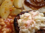 A picture of pulled pork burger