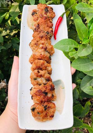 Hình của món Chả cá thác lác mix thịt chiên -ăn dặm.