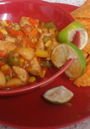 A picture of My Sweet Chili & Lime Chicken Tortillas Bake 😋😚.