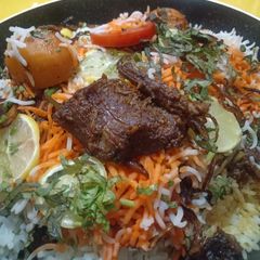 A picture of Mutton Sindhi Biryani.