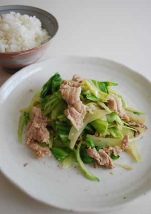 A picture of Pork and Cabbage Stir-Fry with Yuzu Pepper.