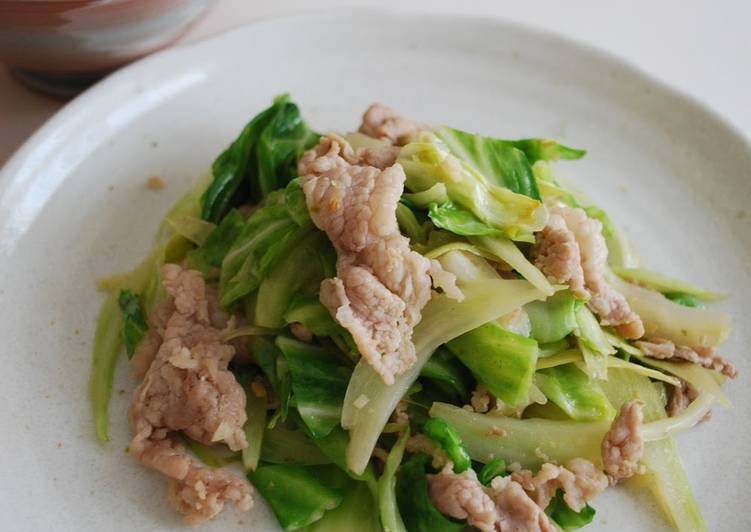 Recipe of Any-night-of-the-week Pork and Cabbage Stir-Fry with Yuzu Pepper