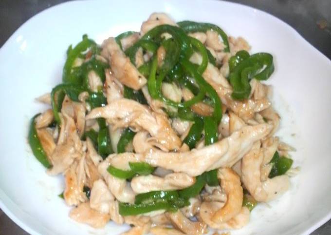 Steps to Make Thomas Keller Chicken Breast and Green Pepper Stir-Fry