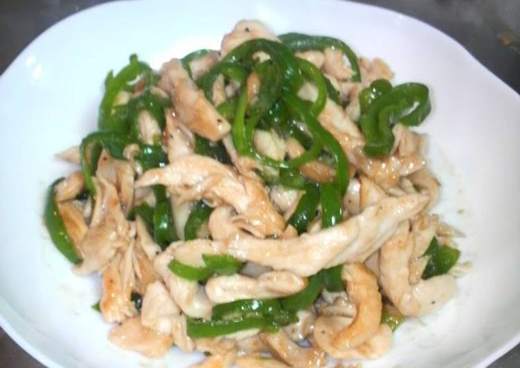 Steps to Make Homemade Chicken Breast and Green Pepper Stir-Fry