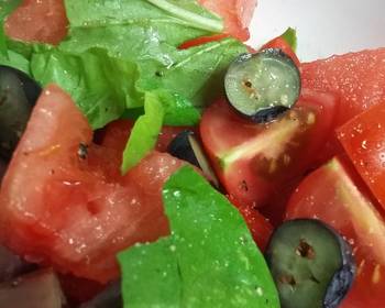 Popular Cuisine Watermelon Arugula Salad Delicious Steady