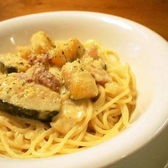 A picture of Rich Kabocha Cream Pasta.