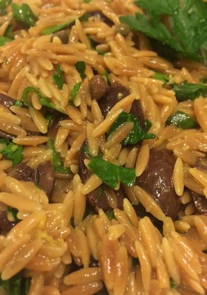 A picture of Toasted Orzo Salad With Black Olives And Capers.