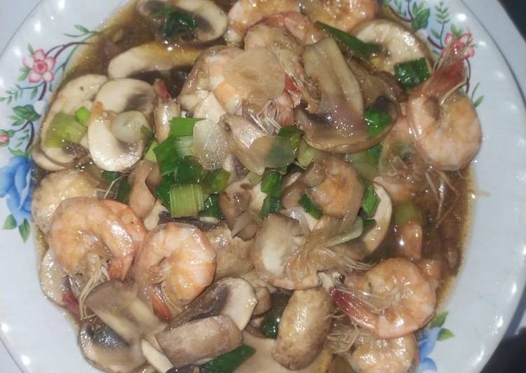 Masak Udang Jamur Saus Tiram - Alfredrkc