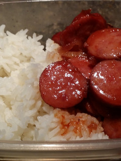 A picture of Sweet and sour kielbasa.