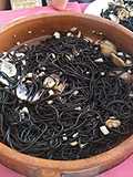 Black pasta with seafood
