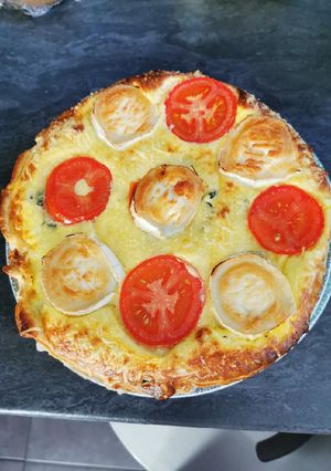 Une photo de Tarte Courgette, Tomates, Chèvre 😋