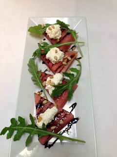 A picture of Watermelon and feta salad.