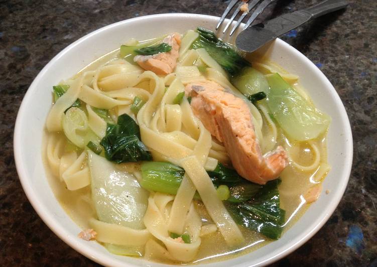 Easiest Way to Prepare Speedy Becky&#39;s Salmon and Tagliatelle Soup