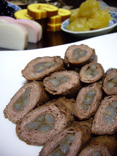 A picture of Burdock Root Hachiman Rolls.