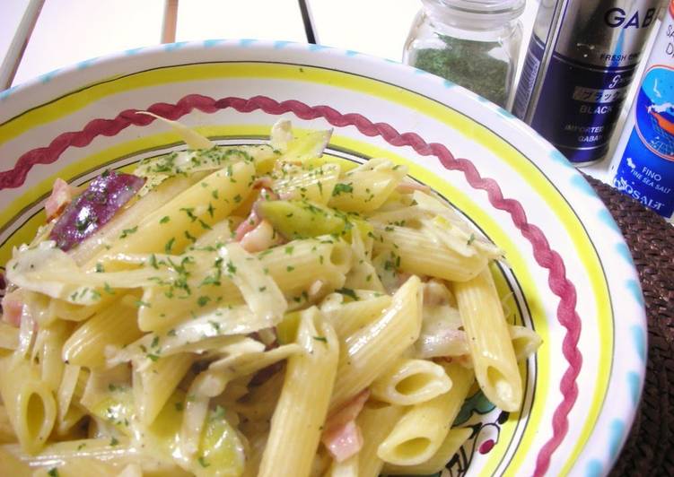 Steps to Make Speedy Creamy Pasta  With Burdock Root and Sweet Potato