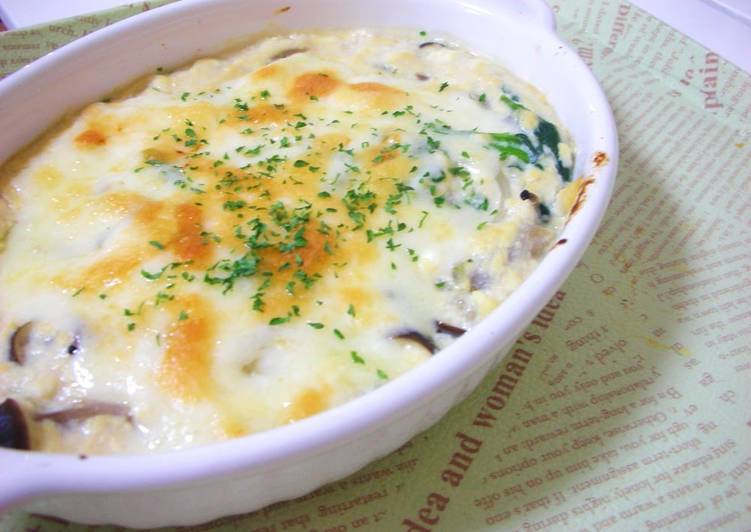 Healthy Mushroom Au Gratin with Tofu Sauce