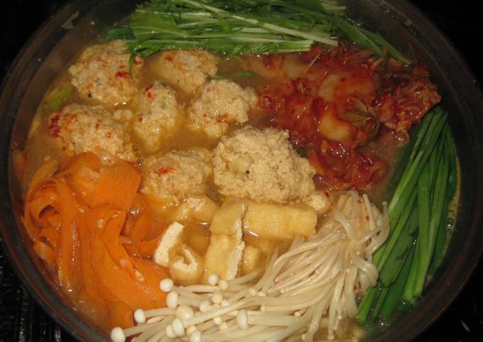 Homemade Kimchi Hot Pot with Fluffy Tofu Meatballs