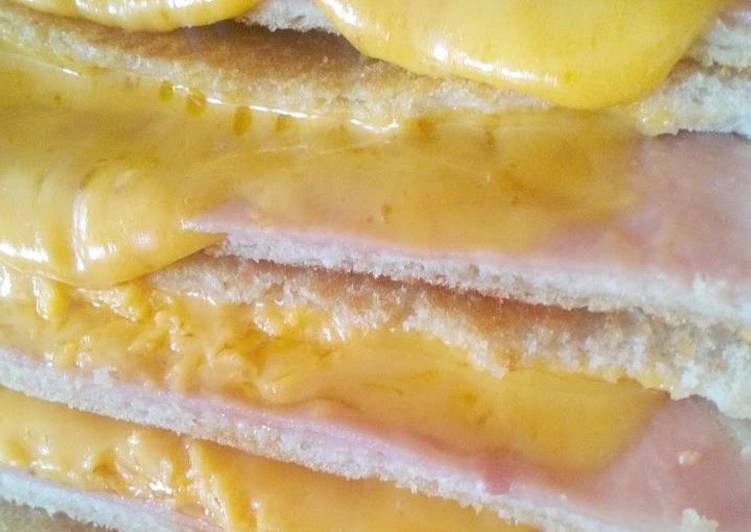 Easy Ham & Cheese sandwich stack