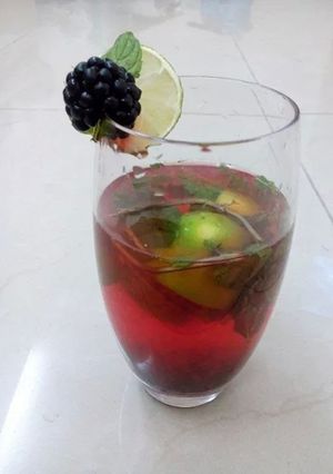 A picture of Berry infused limeade.