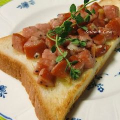A picture of Chopped Sausage and Parmesan Toast.
