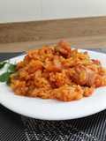 Arroz con butifarra y habas