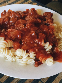 Una foto de Salsa con Carne de Soya