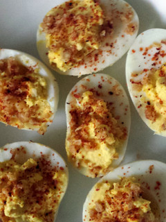 A picture of Devil eggs.