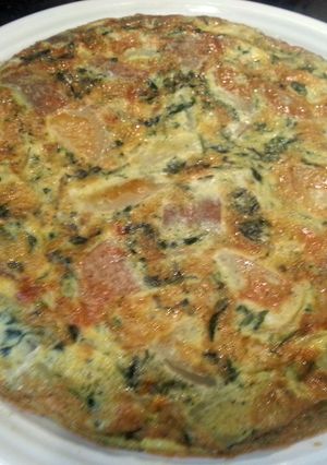 A picture of Veggie Spinach Potato Shallot Frittata.