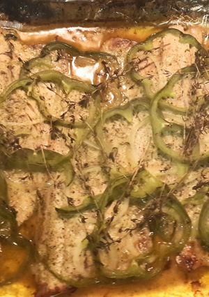 A picture of Grilled yellowtail.