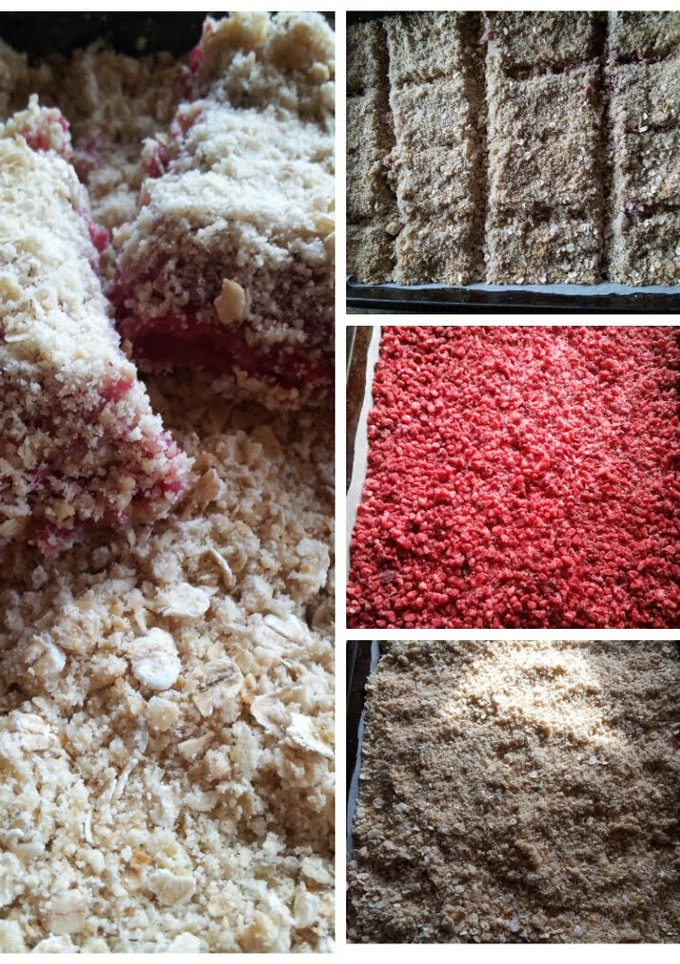 A picture of Raspberry oat crumblies.