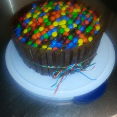 A picture of Boobie's Chocolate Candy Cake.