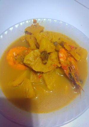 Foto resep Lempah kuning udang nanas