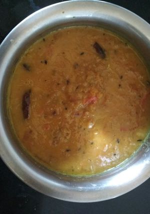 A picture of Roasted  red lentil (bhaja mushur daal).