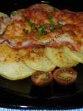 Patatas al horno con queso y bacon