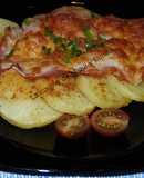 Patatas al horno con queso y bacon