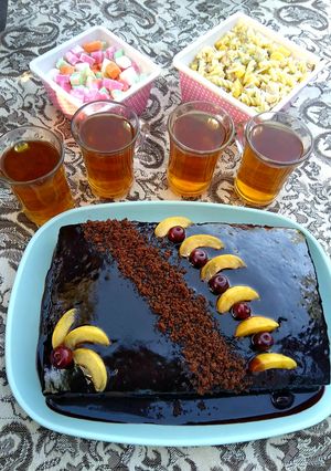 عکسی از دستور کیک موکا پنیری