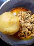 Melon soup and yellow Eba