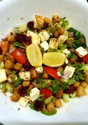 A picture of Paneer and Chickpea Salad.