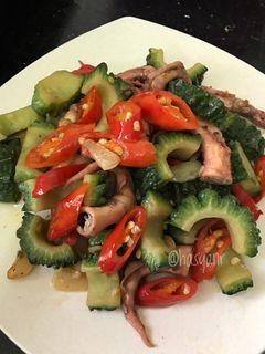 Foto resep Oseng Pare Asin Cumi