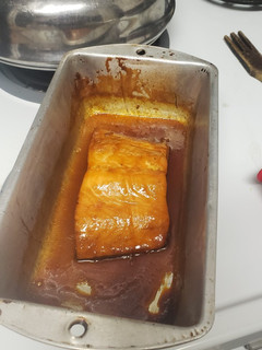 A picture of Baked marinated salmon.