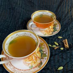 A picture of Mint and Lemon tea (kadha).