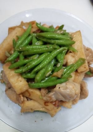 Foto resep Ayam cah kacang panjang