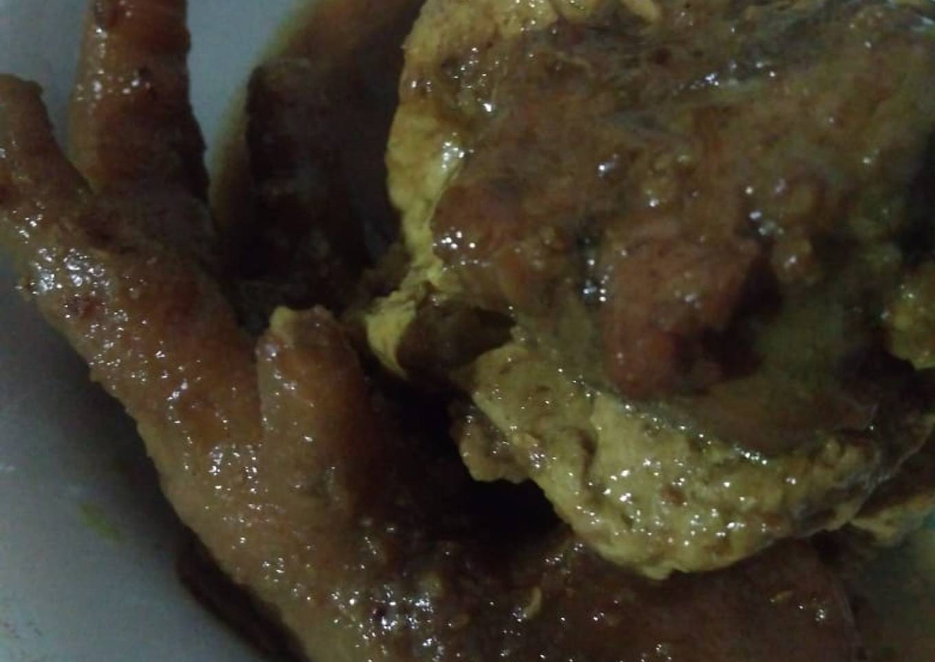 Ayam ceker tahu kecap