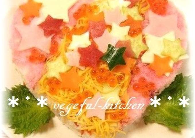 Steps to Make Super Quick Homemade Starry Chirashi Sushi Cake For Tanabata Festival