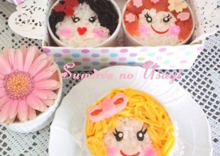 Recipe of Super Quick Homemade Charaben Sushi Cups For Doll&#39;s Day